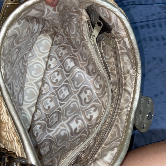 EUC Brighton Jute Straw Leather Trim chain Shoulder Bag - Picture 8 of 16